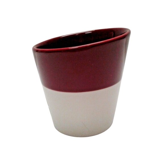 Starbucks Espresso Cup Mug Tazo Tea Asymmetrical maroon 2011 Bone China - Picture 3 of 5